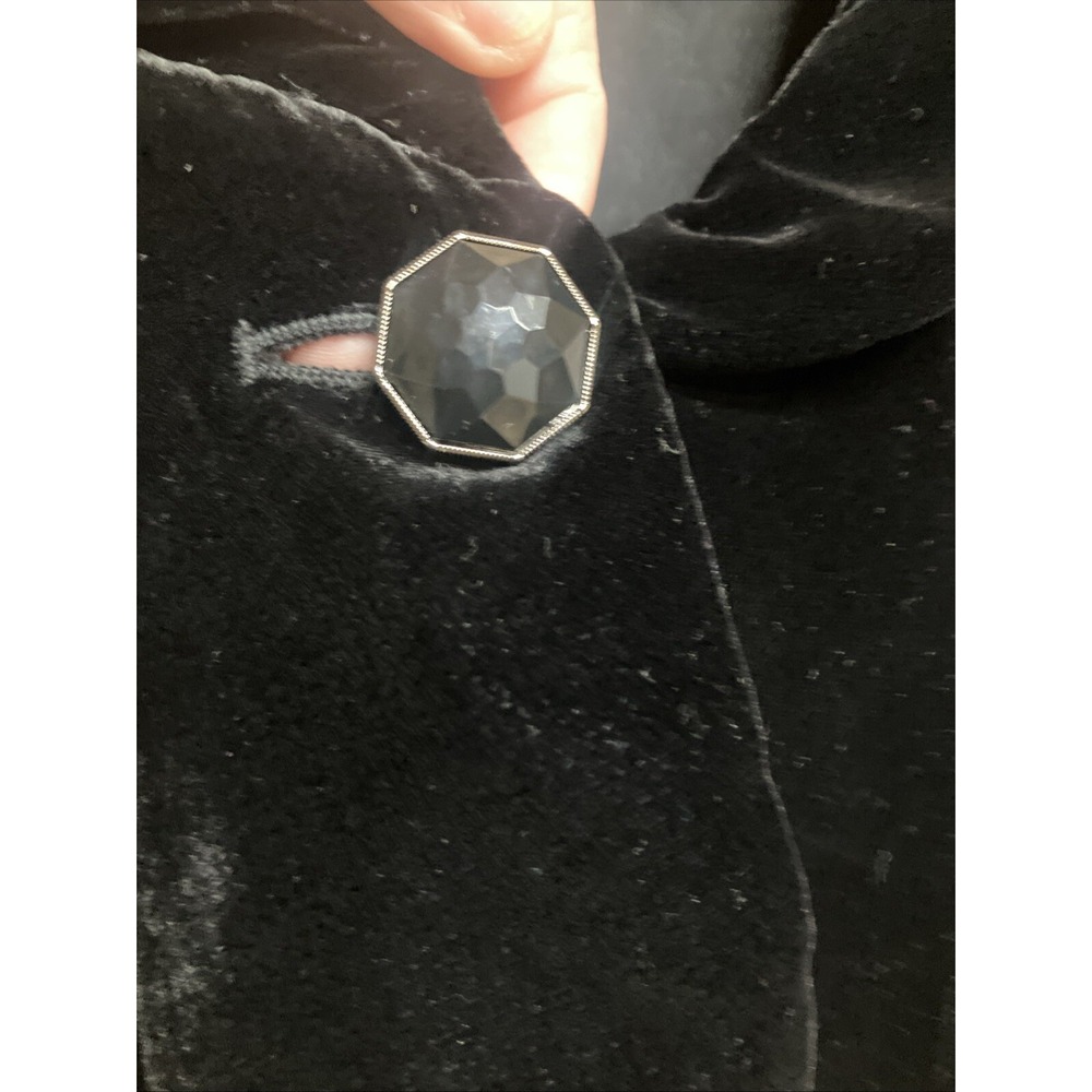 90’s vintage Velvet Black Jacket Women's Black Holiday Top - Picture 5 of 11
